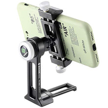 Load image into Gallery viewer, Phone Holder Adapter for Tripod, On Table iPhone Stand, Arca QR, 1/4" Screw Mount, 360 Degree Ball Head Rotate & Tilt Vertical & Horizontal, Fits iPhone 6 7 8 X 11 Pro Se Samsung Phone Clamp