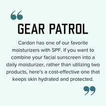 Load image into Gallery viewer, Cardon Men’s Face Moisturizer with SPF 30 | Lightweight Oil-Free Face Sunscreen | Face Lotion for Men and Women | Reef-Safe Korean Sunscreen | Vitamin E Cactus Extract (1 Bottle - 35ml)