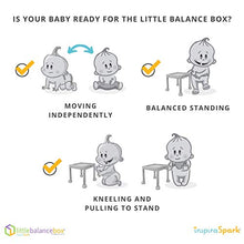 Load image into Gallery viewer, Little Balance Box 2-in-1: No Wheels Spring Feet, Girl Boy Baby Walker Push Stand Toys, Toddler Activity Table, Award Winning (Blue)