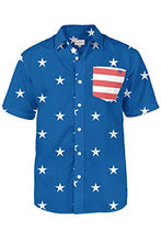 Load image into Gallery viewer, Men's Tropical American Flag Aloha Shirt: Small