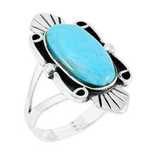 Load image into Gallery viewer, Turquoise Ring Sterling Silver 925 Genuine Gemstones Size 6 to 11 (Turquoise) (6)