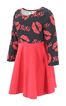 Load image into Gallery viewer, Unique Baby Girls Valentines Day Kisses Lips Tutu Dress (6Y, Red)