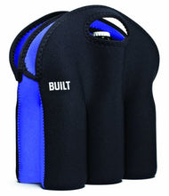 Load image into Gallery viewer, BUILT Six-Pack Soft-Grip Insulated Neoprene Beer Bottle Carrier Tote Black 6P-BLK