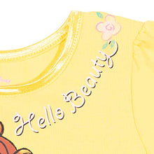 Load image into Gallery viewer, Disney Princess Belle Toddler Girls Short Sleeve Tutu Dress Scrunchie Set Yellow 3T