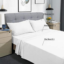 Load image into Gallery viewer, HOMEIDEAS 4 Piece Bed Sheet Set (Queen, White) 100% Brushed Microfiber 1800 Bedding Sheets - Deep Pockets