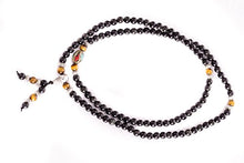 Load image into Gallery viewer, Om Shanti Crafts Mala Beads Stretch Bracelet Black Obsidian & Yellow Tiger Stone, Buddhist Prayer Beads, Yoga Bracelets, Wear for Daily Meditation & Spiritual Growth, 6mm Meditation Beads, Unisex