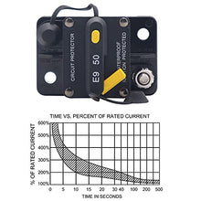 Load image into Gallery viewer, T Tocas 50A 12-48 V DC Circuit Breakers Waterproof and 6 AWG Wires 5ft Red 2ft Black