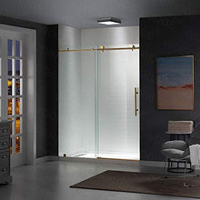 Load image into Gallery viewer, WOODBRIDGE PLUMBING_FIXTURE MBSDC4876-BG Frameless Sliding Shower, 44"-48" Width, 76" Height, 3/8" (10 mm) Clear Tempered Glass, Finish, Designed for Smooth Door Closing. Brushed Gold