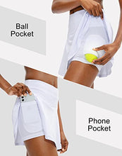 Load image into Gallery viewer, SANTINY Pleated Tennis Skirt for Women with 4 Pockets Women's High Waisted Athletic Golf Skorts Skirts for Running Casual(White_S)
