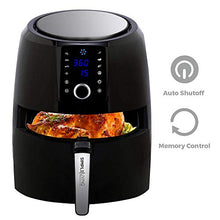 Load image into Gallery viewer, Simple Living Products XL Digital Air Fryer, 8 Custom Presets, 2 Hour Keep Warm and Memory Control Function, Airfryer Recipe Cookbook, Black High Gloss Finish with 5.8 Quart Capacity