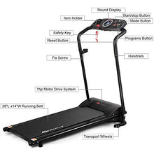 Load image into Gallery viewer, Kinelo Folding Electric Treadmill Motorized Running Machine Easy Assembly, 12 Programs with Transportation Wheels Electric Treadmills for Home Gym