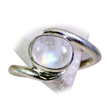Load image into Gallery viewer, 55Carat Real Rainbow Moonstone Silver Ring for Women Handmade Astrological Size 4,5,6,7,8,9,10,11,12