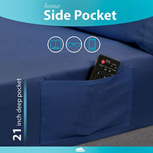 Load image into Gallery viewer, 6 Piece Extra Deep Pocket Sheets Microfiber Sheets Bed Sheets Bedding Sets Queen Size, Navy Blue
