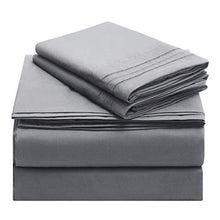 Load image into Gallery viewer, Starcast Bed Sheet Set Queen Size Soft Microfiber 1800 Thread Count Bedding Sheet Set Deep Pocket, Wrinkle,Fade Resistant, Breathable, Hotel Luxury Cooling Sheets Set-4 Piece (Grey