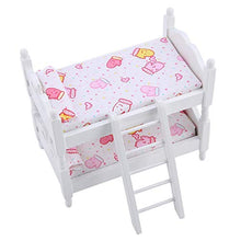 Load image into Gallery viewer, HelloCreate Doll Bunk Bed, House Mini Furniture Children Bedroom Model Bunk Bed Toys(Pink gloves)