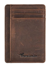 Load image into Gallery viewer, Travelambo Front Pocket Minimalist Leather Slim Wallet RFID Blocking Medium Size(02 CH Coffee