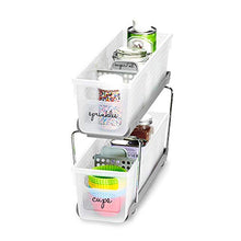 Load image into Gallery viewer, madesmart 2-Tier Organizer Bath Collection Slide-out Baskets with Handles, Space Saving, Multi-purpose Storage & BPA-Free, Mini, Frost-With Dividers