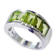 Load image into Gallery viewer, 55Carat Natural Green Peridot Ring Band Men Bold August Birthstone Handmade Size 4,5,6,7,8,9,10,11,12