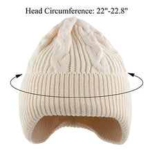Load image into Gallery viewer, Muryobao Womens Winter Beanie Hat Slouchy Knit Hats Soft Warm Ski Skull Cap with Ear Flaps Beige