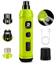Load image into Gallery viewer, BOUSNIC Dog Nail Grinder with 2 LED Light - Super Quiet Pet Nail Grinder Powerful 2-Speed Electric Dog Nail Trimmer File Toenail Grinder for Puppy Small Medium Large Breed Dogs & Cats (Green)