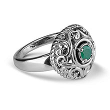 Load image into Gallery viewer, Carolyn Pollack Sterling Silver Green Emerald Gemstone May Birthstone Ring Size 7