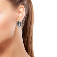 Load image into Gallery viewer, Hematite Stylish Hoops Hoop Earrings Stainless Steel Fashion Costume Jewelry for Women Ct 1.6