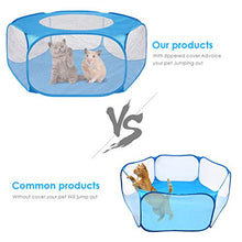 Load image into Gallery viewer, Ruiqas Pet Playpen Pet Cage Tent,Portable Small Animal Fence Cage Tent with Zippered Cover.(Blue120cm)