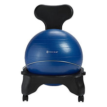 Load image into Gallery viewer, Gaiam Classic Balance Ball Chair – Exercise Stability Yoga Ball Premium Ergonomic Chair for Home and Office Desk with Air Pump, Exercise Guide and Satisfaction Guarantee, Blue