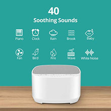 Load image into Gallery viewer, Magicteam Sleep Sound White Noise Machine with 40 Natural Soothing Sounds and Memory Function 32 Levels of Volume Powered by AC or USB and Sleep Timer Sound Therapy for Baby Kids Adults (White)