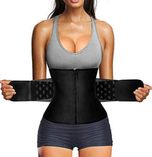 Load image into Gallery viewer, Nebility Women Waist Trainer Belt Tummy Control Waist Cincher Sport Waist Trimmer Sauna Sweat Workout Girdle Slim Belly Band(XS,Black)