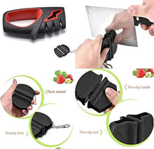Load image into Gallery viewer, ZOUSHUAIDEDIAN Handheld Professional Knife Sharpener - 3 Stage sharpeners with Anti·Slip Mat, Quickly Sharpening and Honing Non·Serrated Blades, Suitable for Scissors, Cut Resistant Included