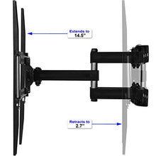 Load image into Gallery viewer, Cheetah Mounts Dual Articulating Arm TV Wall Mount Bracket for 20-65” TVs up to VESA 400 and 115lbs, Mounts on Studs up to 16” and Includes a Twisted Veins 10’ HDMI Cable & 6” 3-Axis Magnetic Bubble