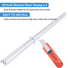 Load image into Gallery viewer, 2-Pack Butecare Frameless Shower Door Bottom Seal – Stop Shower Leaks and Create a Water Barrier (3/8” x 39”)