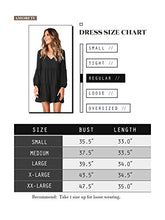 Load image into Gallery viewer, Amoretu Women Long Sleeve Tunic Dress V Neck Swing Shift Dresses(Brown,Medium)