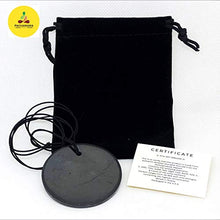 Load image into Gallery viewer, Pachamama Essentials Circle Shungite Pendant Necklace with Certificate of Authenticity, Chakra and Energy Balancing, EMF Protection