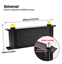 Load image into Gallery viewer, EVIL ENERGY 16 Row Oil Cooler, 10AN Stacked Plate Transmission Engine Cooler Universal Aluminium Black