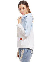 Load image into Gallery viewer, SweatyRocks Women's Long Sleeve Hoodie Sweatshirt Colorblock Tie Dye Print Tops Blue Ombre Small