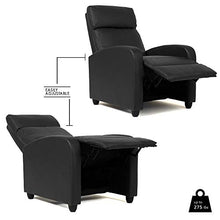 Load image into Gallery viewer, Wingback Recliner Chair Leather Single Modern Sofa Home Theater Seating for Living Room (Black)