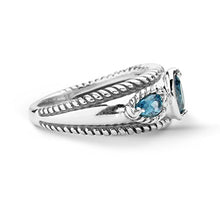 Load image into Gallery viewer, Carolyn Pollack Sterling Silver London Blue Topaz Band Ring, size 5