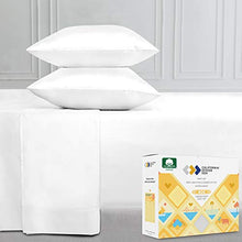Load image into Gallery viewer, California Design Den 400-Thread-Count Twin XL Sheets, 100% Cotton, Blue Color 3 Piece Bedding Set, Sateen Weave Bed Sheet for Kids, Teens & Adult Beds Includes Fitted Sheet, Flat Sheet and Pillowcase