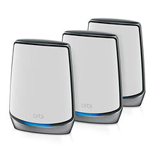 Load image into Gallery viewer, NETGEAR Orbi Whole Home Tri-band Mesh Wi-Fi 6 System (RBK853) – Router with 2 Satellite Extenders, Coverage Up to 7,500 Square Feet, 100 Devices, AX6000 (Up to 6Gbps)