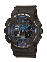 Load image into Gallery viewer, Casio Men's XL Serie's G Quartz Watch, WR Shock Resistant Resin Color: Black and Blue (Model GA-100-1A2CR)