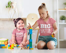 Load image into Gallery viewer, Big Sister Little Sister Matching Outfits Shirt Gifts Girls Newborn Baby Set (Mauve, Kid (6Y) / Baby (NB))