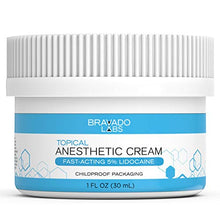 Load image into Gallery viewer, Bravado Labs Lidocaine Numbing Cream - Topical Anesthetic Cream - Best Skin Numbing Cream for Tattoos, Laser Hair Removal, Microneedling, Waxing - 5% Lidocaine Maximum Strength Formula (1oz)