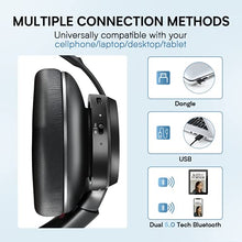 Load image into Gallery viewer, Bluetooth Headset with Microphone & 1080P Webcam with Privacy Cover, ENC Noise Cancelling Headphones with 4 Mics,Computer Camera equips with Low-Light Correction