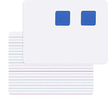 Load image into Gallery viewer, CSLU 2 Pack Dry Erase Lapboard with 2 Erasers, Double Sided Mini Lapboards Portable Learning Board White/Ruled Writeboards, 9”X12”