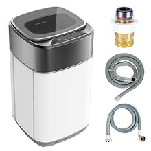 Load image into Gallery viewer, Portable Washing Machine Koswin Full-Automatic Portable Washer with 8 lbs Load Capacity 6 Washing Programs Up Drainage 1.0 Cu.ft Top Load LED Display White and Gray