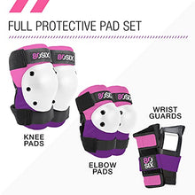 Load image into Gallery viewer, 80Six Kids’ Multi-Sport Pad Set with Wristguards, Elbow Pads, and Knee Pads, Pink Purple, Junior - Ages 5+