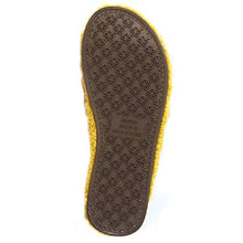 Load image into Gallery viewer, Millffy Plush Cozy Faux Shearling Thong Slide On Sherpa Womens Flip-Flops Slippers with Flowers (US 5-6,Amber Yellow)