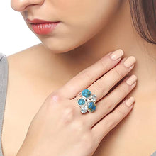 Load image into Gallery viewer, YoTreasure Blue Turquoise & Topaz 925 Sterling Silver Statement Ring Gemstone Jewelry